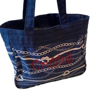 Thirty-One Cruisin Bag Blue White Nautical Vacation Canvas Travel Tote Clean NEW